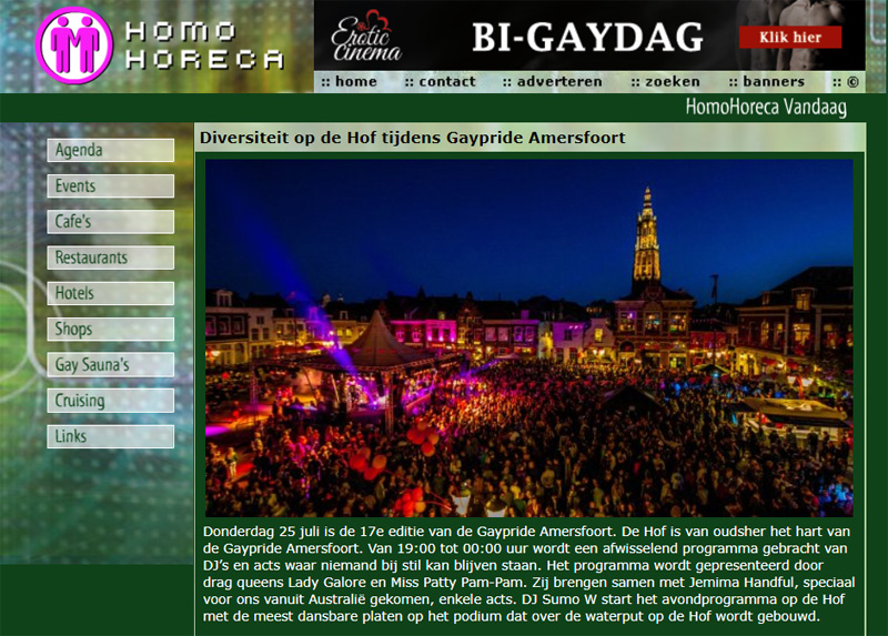 De oude website homohoreca.nl